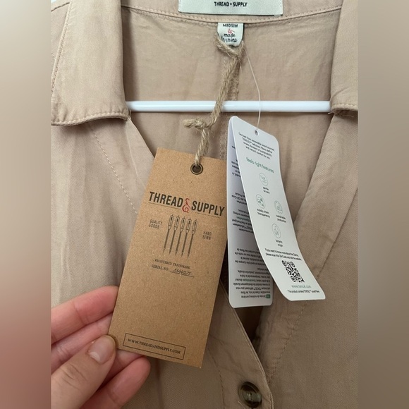 Thread and supply tencel button down midi dress belted - Picture 6 of 12